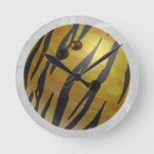 Bowling Ball Tiger Yellow Ronde Klok (Voorkant)
