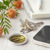 Bowling Ball Tiger Yellow Sleutelhanger (Zijkant)