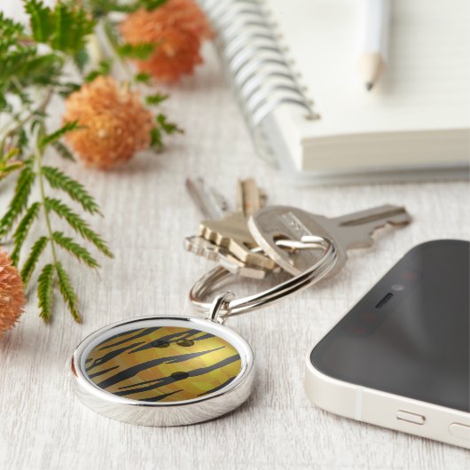 Bowling Ball Tiger Yellow Sleutelhanger (Zijkant)