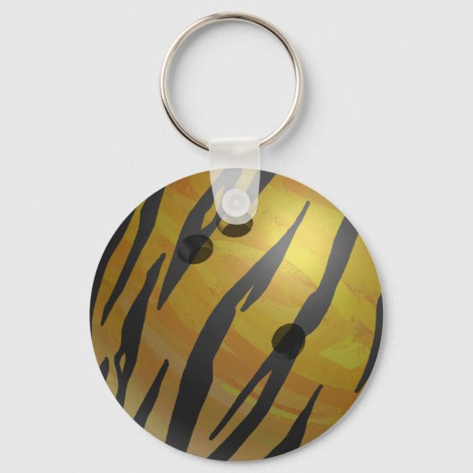 Bowling Ball Tiger Yellow Sleutelhanger (Voorkant)