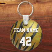 Bowling Ball Tiger Yellow Sleutelhanger (Voorkant)