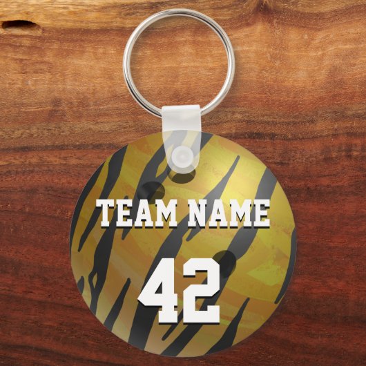 Bowling Ball Tiger Yellow Sleutelhanger (Voorkant)