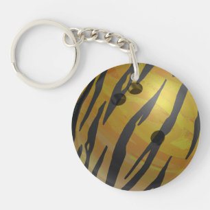 Bowling Ball Tiger Yellow Sleutelhanger