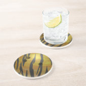 Bowling Ball Tiger Yellow Zandsteen Onderzetter (Zijkant)