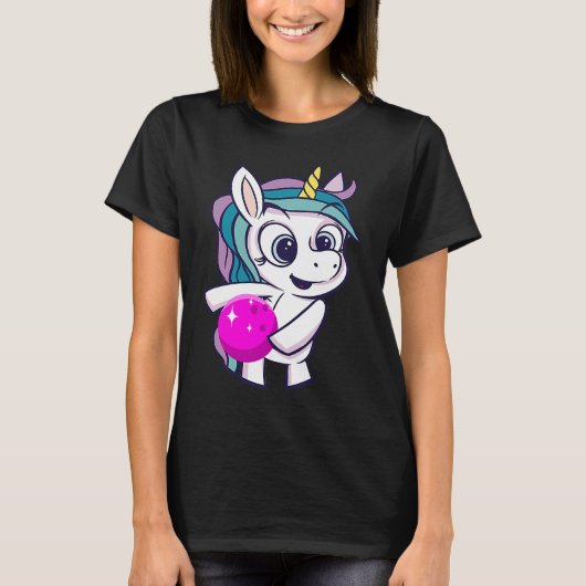Bowling Ball Unicorn Bowling Team Strike Bowler Bo T-shirt (Voorkant)