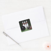 Bowling Ball Vierkante Sticker (Envelop)