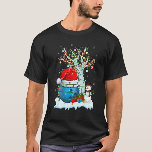 Bowling Ball Xmas Lighting Santa Hat Bowling Ball  T-shirt (Voorkant)