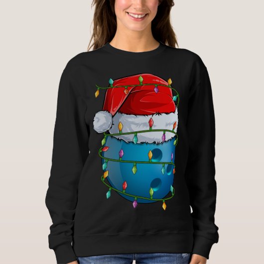 Bowling Ball Xmas verlichtings-kerstbal Trui (Voorkant)