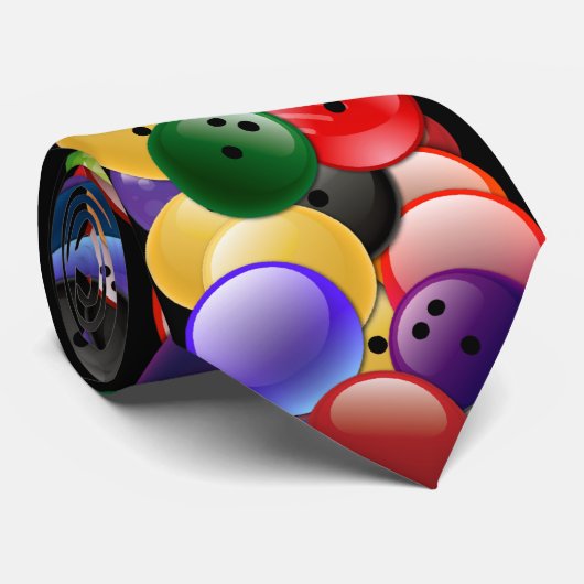 Bowling Balls Collage Stropdas (Opgerold)