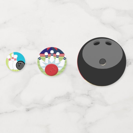 Bowling Balls en Bowling Pins Confetti (Achterkanten)