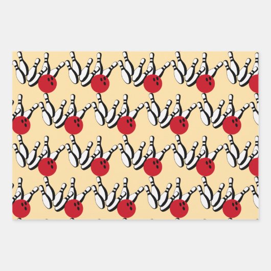 Bowling Balls en Pins Design Inpakpapier Vel (Voorkant 3)