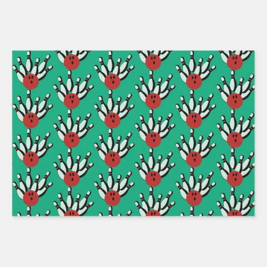 Bowling Balls en Pins Design Inpakpapier Vel (Voorkant 2)