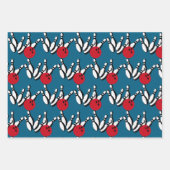 Bowling Balls en Pins Design Inpakpapier Vel (Voorkant)