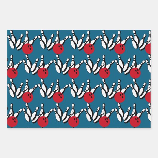 Bowling Balls en Pins Design Inpakpapier Vel (Voorkant)
