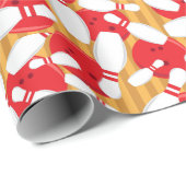 Bowling Balls en Pins Ten Pin Bowling Party Cadeaupapier (Rol Hoek)
