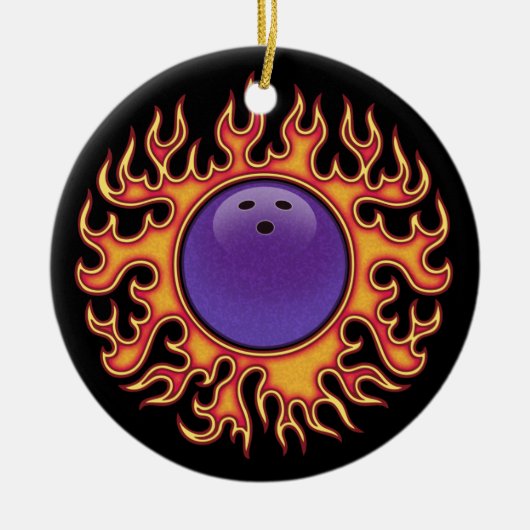 Bowling Balls-o-Fire Keramisch Ornament (Voorkant)