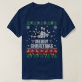 Bowling Balls Pins Ugly Kerstmis T T-shirt (Design voorkant)
