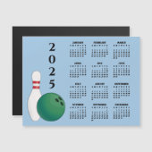 Bowling balpen 2025 kalender magnetische Kaart (Voorkant / Achterkant)