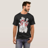 Bowling Bang Pins Grappige Bowler T-shirt (Voorkant volledig)