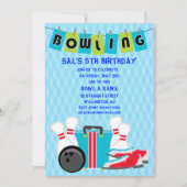 Bowling Banner Birthday Party Uitnodiging (Voorkant)