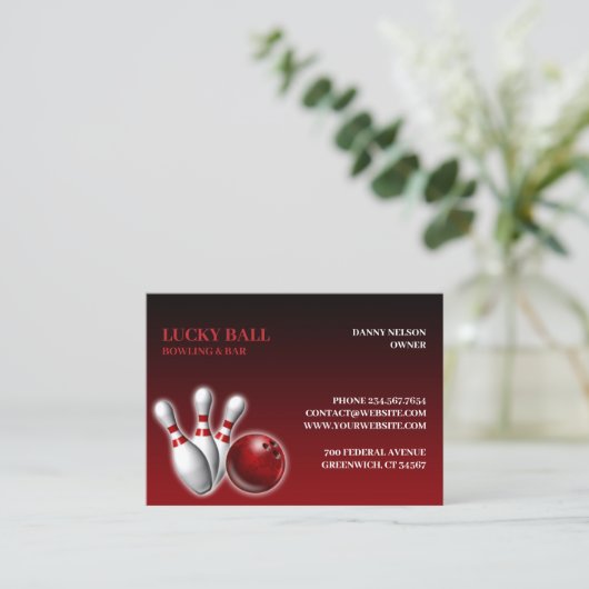 Bowling/Bar Chubby Visitekaartje (Staand voorkant)