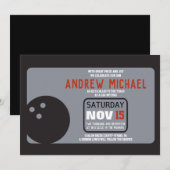 BOWLING Bar Mitzvah Uitnodiging (Voorkant / Achterkant)