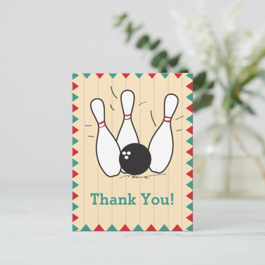 Bowling Bedankt Briefkaart (Staand voorkant)