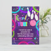 Bowling Bedankt voor je kaartje Glow Bowling Bedan Kaart (Staand voorkant)