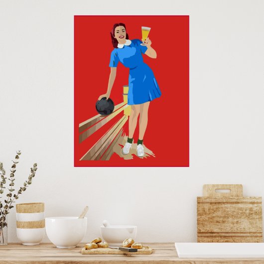 Bowling, Beer, Fun Poster (Keuken)