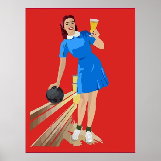Bowling, Beer, Fun Poster (Voorkant)