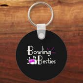 Bowling Besties Best Friends Womens League  Sleutelhanger (Voorkant)