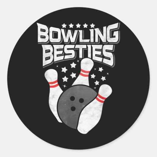 Bowling Besties Ronde Sticker (Voorkant)