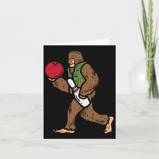 Bowling Bigfoot Funny Bowler Sasquatch Boys Kinder Kaart (Voorkant)