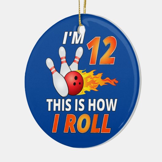 Bowling Birthday 12 jaar oude jongen Funny Bowler Keramisch Ornament (Links)