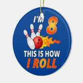 Bowling Birthday 8-jarig jongetje Funny Bowler Gir Keramisch Ornament (Links)