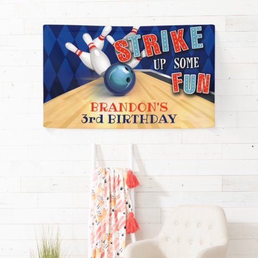 Bowling Birthday Banner - Boy (Insitu)