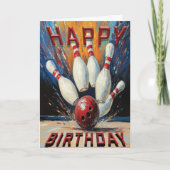 Bowling Birthday Card Kaart (Voorkant)