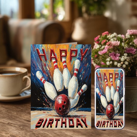 Bowling Birthday Card Kaart