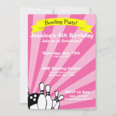 Bowling Birthday Card Uitnodiging (Voorkant)