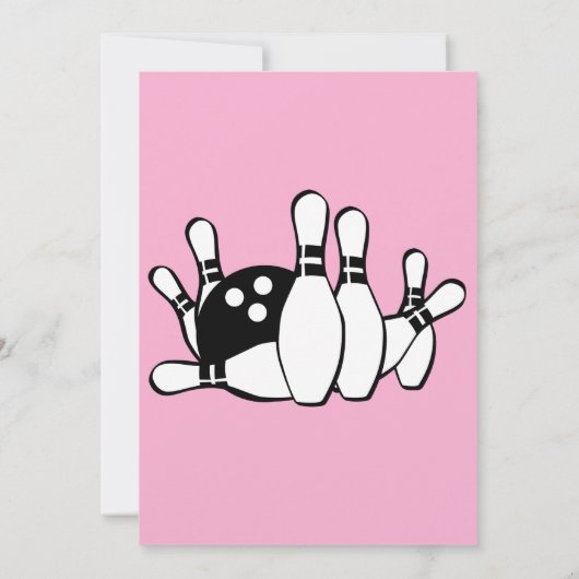 Bowling Birthday Card Uitnodiging (Achterkant)