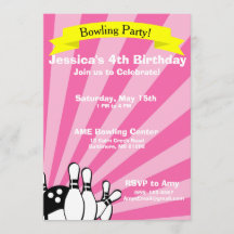 Bowling Birthday Card Uitnodiging