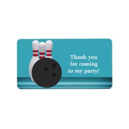 Bowling Birthday Favor Label