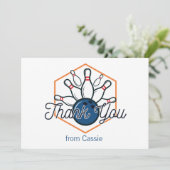 Bowling Birthday Hartelijk dank Bedankkaart (Staand voorkant)