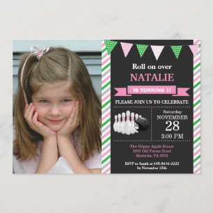 Bowling Birthday Invitation 1st Birthday Party Kaart