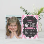 Bowling Birthday Invitation 1st Birthday Party Kaart (Staand voorkant)