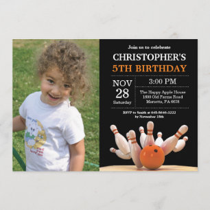 Bowling Birthday Invitation Birthday Party Oranje Kaart