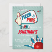 Bowling Birthday Invitation for Boys Kaart (Voorkant)