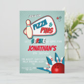 Bowling Birthday Invitation for Boys Kaart (Staand voorkant)