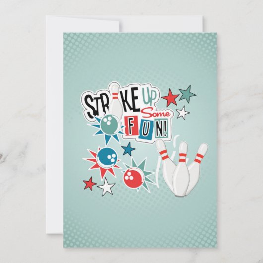 Bowling Birthday Invitation for Boys Kaart (Achterkant)