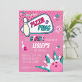 Bowling Birthday Invitation for Girls Kaart (Staand voorkant)